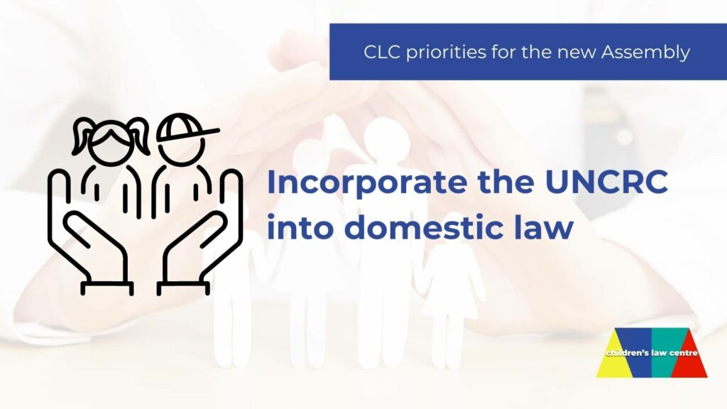 Image displaying key priority 'Incorporate the UNCRC into domestic law'