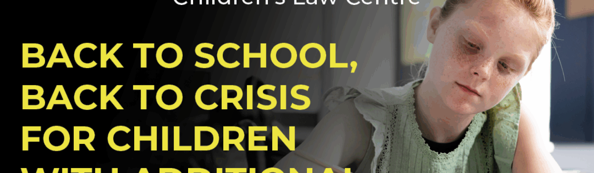 Back to School, Back to Crisis for Children with Additional Needs
