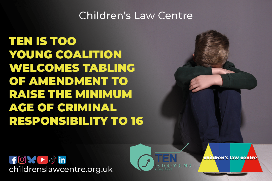 Ten is Too Young Coalition Welcomes Tabling of Amendment to Raise the Minimum Age of Criminal Responsibility to 16